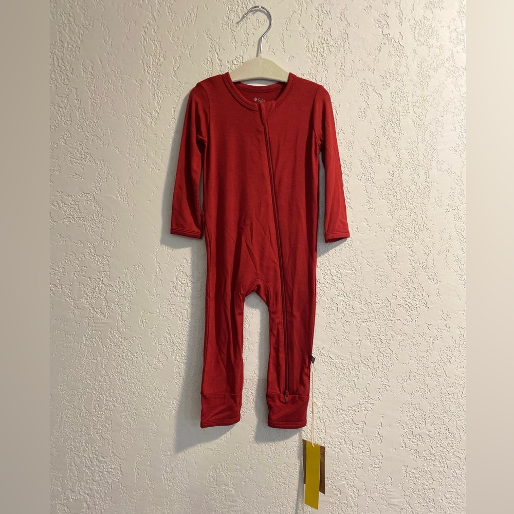 Kyte BABY Red Ruby Kids One Piece Zip Romper Pajamas
